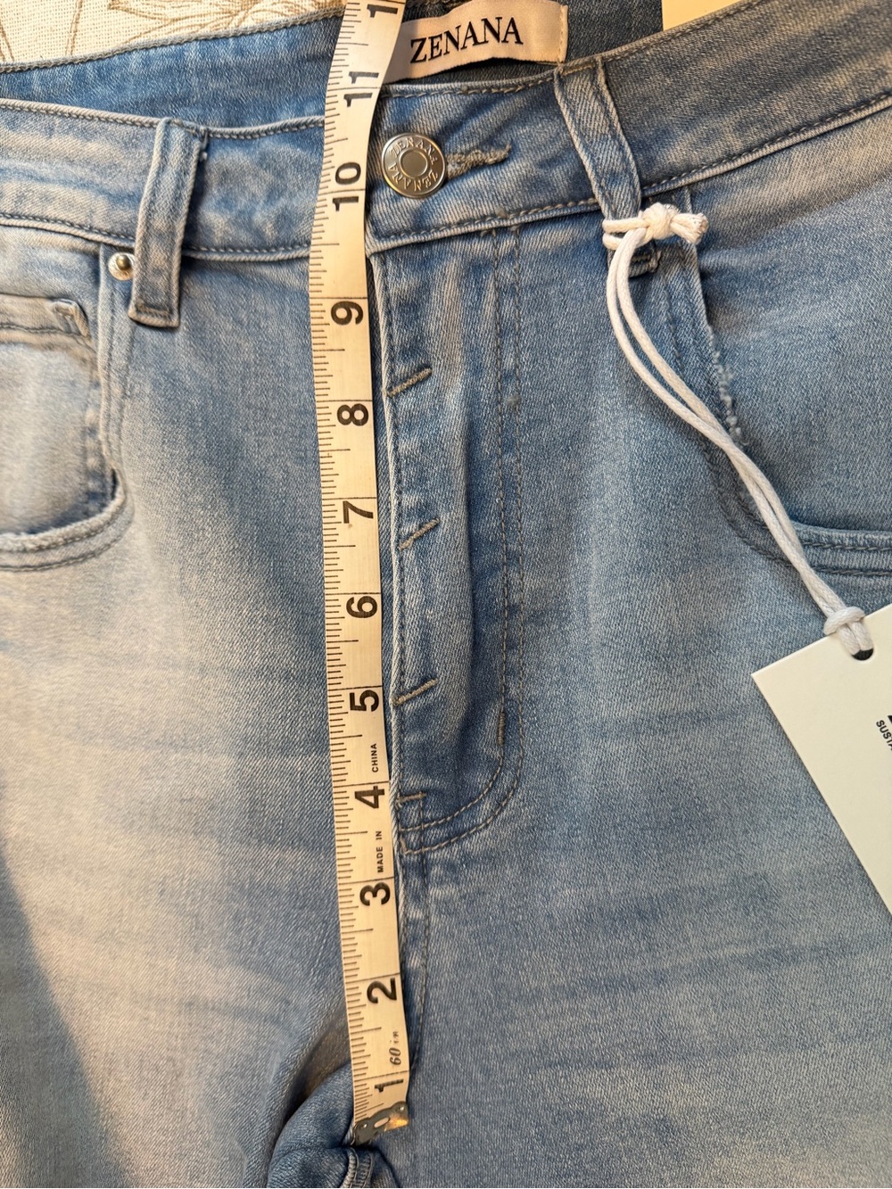 Zenana Outfitters Light Blue Barrel Jeans with Stretch - Picture 9 of 10
